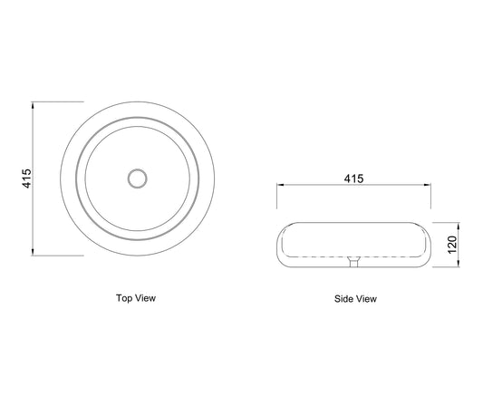 Laguna 415x415x120 Gloss White Basin