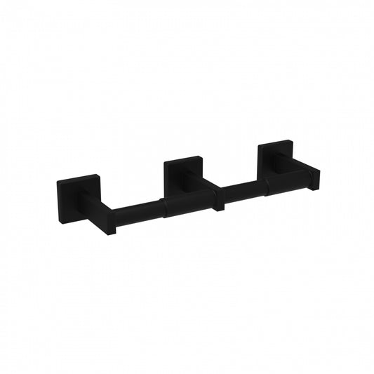 330mmW  Surface Mounted Double Toilet Tissue Dispenser - 330mmW x 51mmH x 98mmD - Matte Black