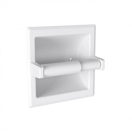 Surface Mounted Toilet Tissue Dispenser - Recessed - White Powdercoat