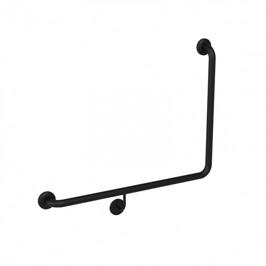 LH 800mm  Surface Mounted 32mm Toilet Grab Rail - LH 800mm x 600mm - Matte Black