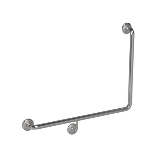LH 800mm  Surface Mounted 32mm Toilet Grab Rail - LH 800mm x 600mm - Satin