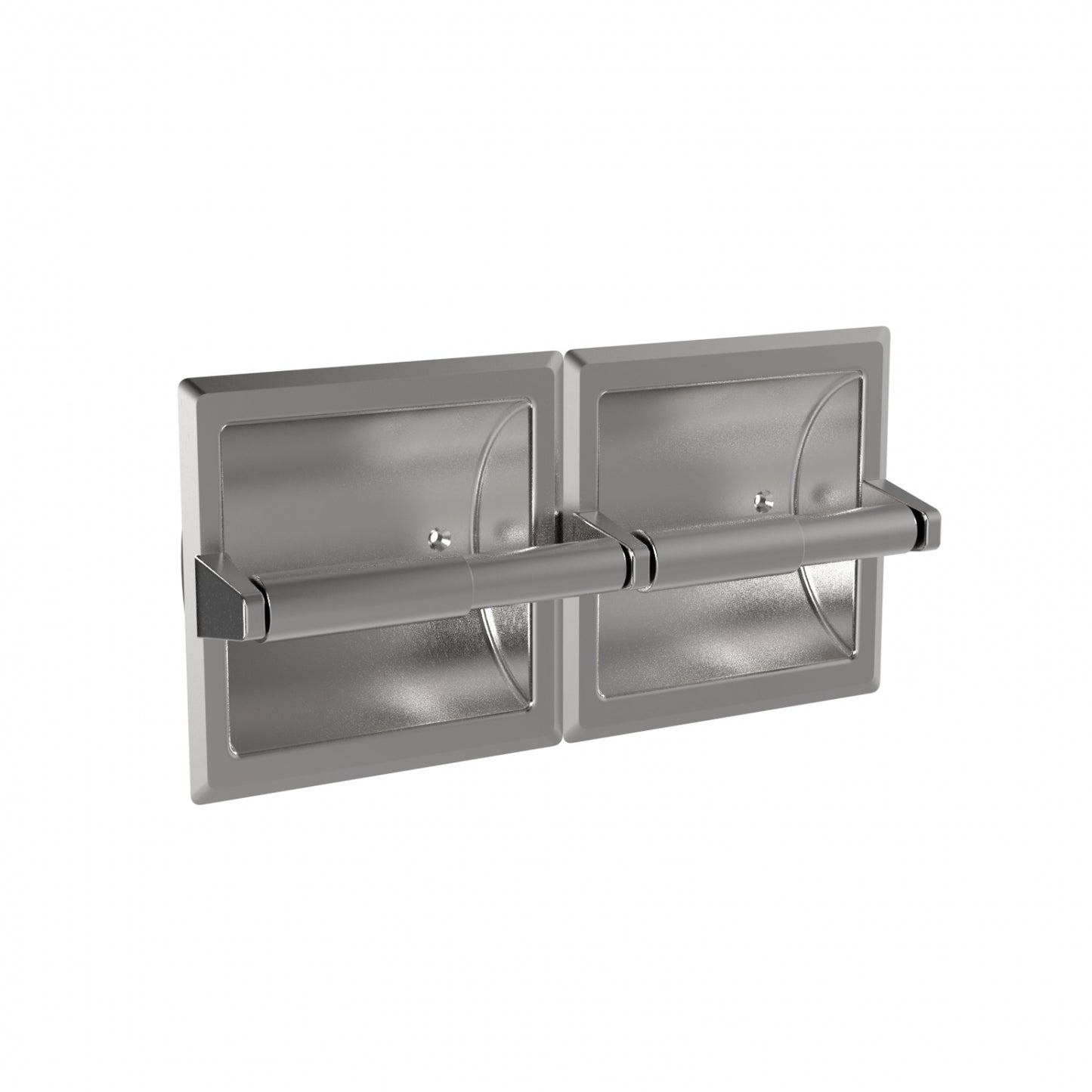 318mmW  Recessed Double Toilet Tissue Dispenser - 318mmW x 159mmH x 51mmD - Satin