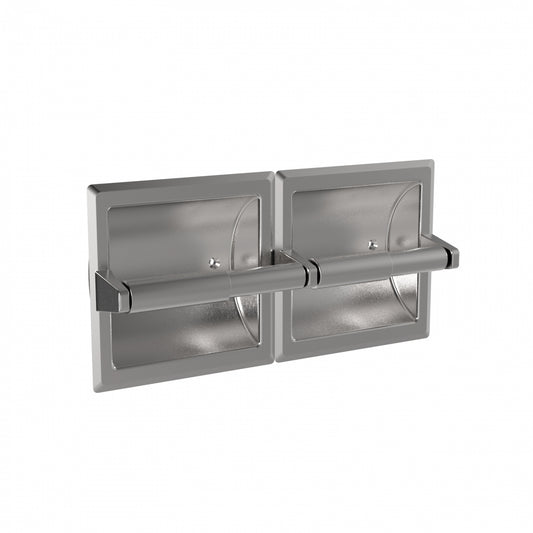 318mmW  Recessed Double Toilet Tissue Dispenser - 318mmW x 159mmH x 51mmD - Satin