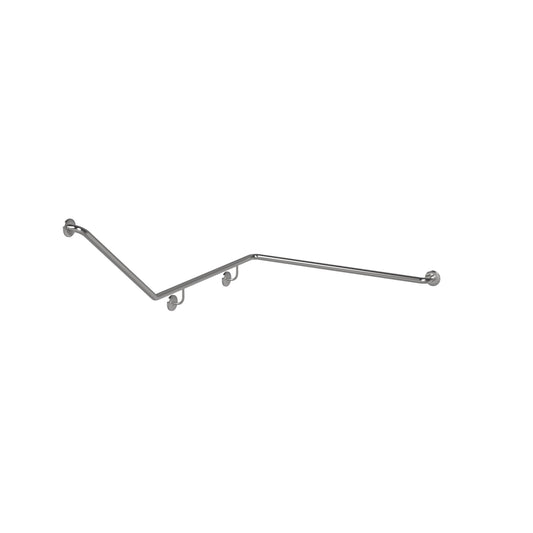 RH 1037.6mm  Surface Mounted 32mm Toilet Grab Rail to suit In Wall Cistern - RH 1037.6mm x 867.6mm x 700mm - Satin