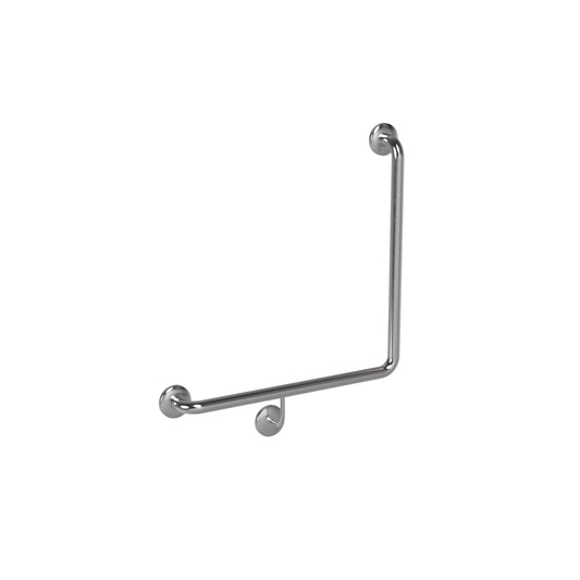 600mm  Surface Mounted 32mm Grab Rail with Smooth Cover plate  90 Degree - 600mm x 600mm - Bright Polished