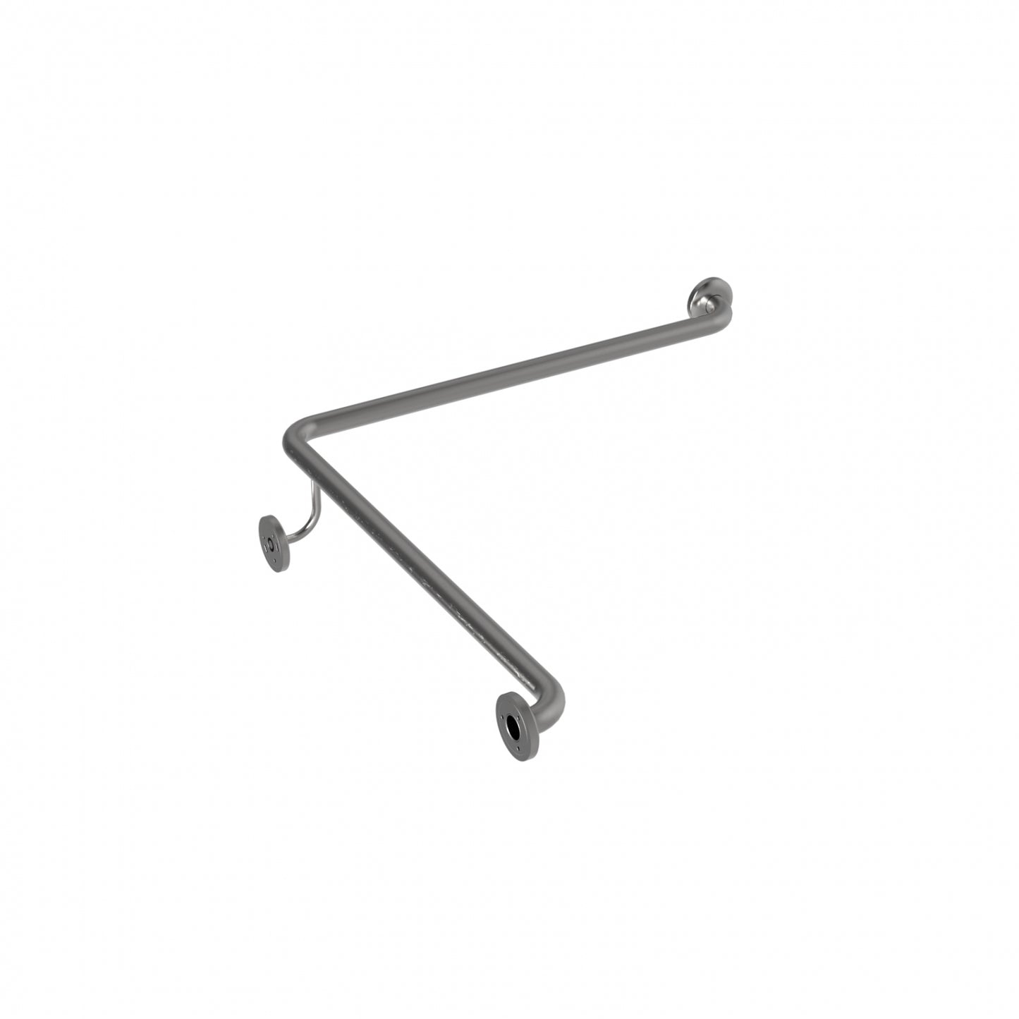 LH 750mm  Surface Mounted 32mm Corner Shower Grab Rail - LH 750mm x 750mm - Satin