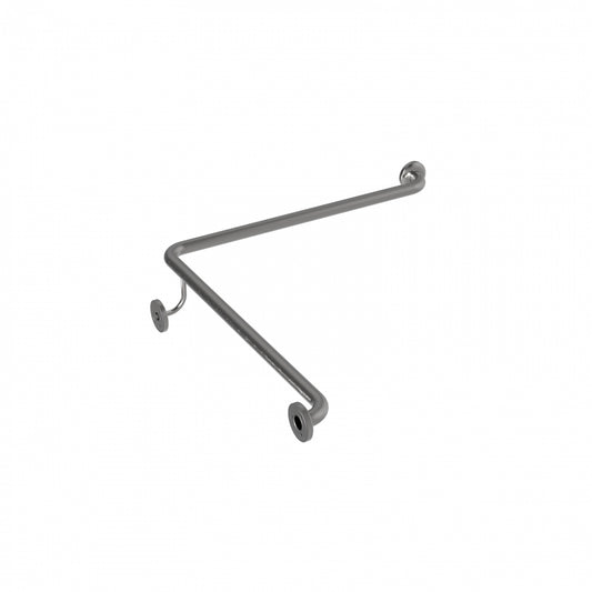 LH 750mm  Surface Mounted 32mm Corner Shower Grab Rail - LH 750mm x 750mm - Satin