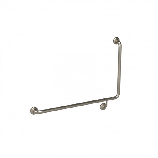 LH 950mm  Surface Mounted 32mm Toilet Grab Rail - LH 950mm x 600mm - Brushed Nickel