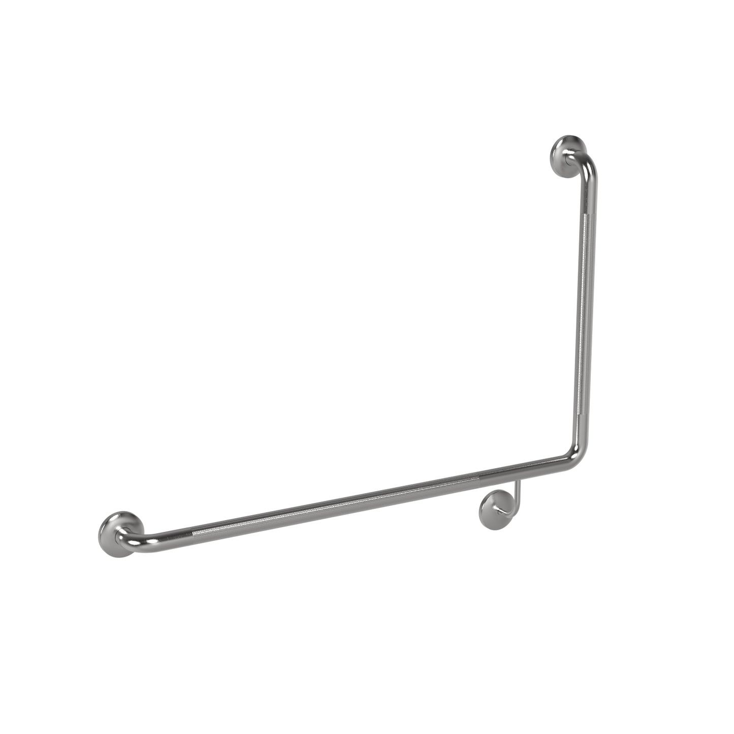LH 950mm  Surface Mounted Peened Toilet Grab Rail - LH 950mm x 600mm - Satin