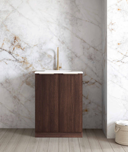 Mini Laundry 650mm Havana Sable Walnut with Matte White Top