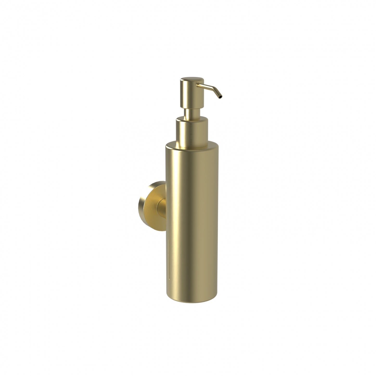 203mm H  Surface Mounted Soap Dispenser 200ml Mounting Flange 50mm Diameter - 203mm H x 51mm W x 105mm D  - Brushed Gold