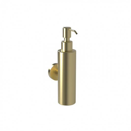 203mm H  Surface Mounted Soap Dispenser 200ml Mounting Flange 50mm Diameter - 203mm H x 51mm W x 105mm D  - Brushed Gold