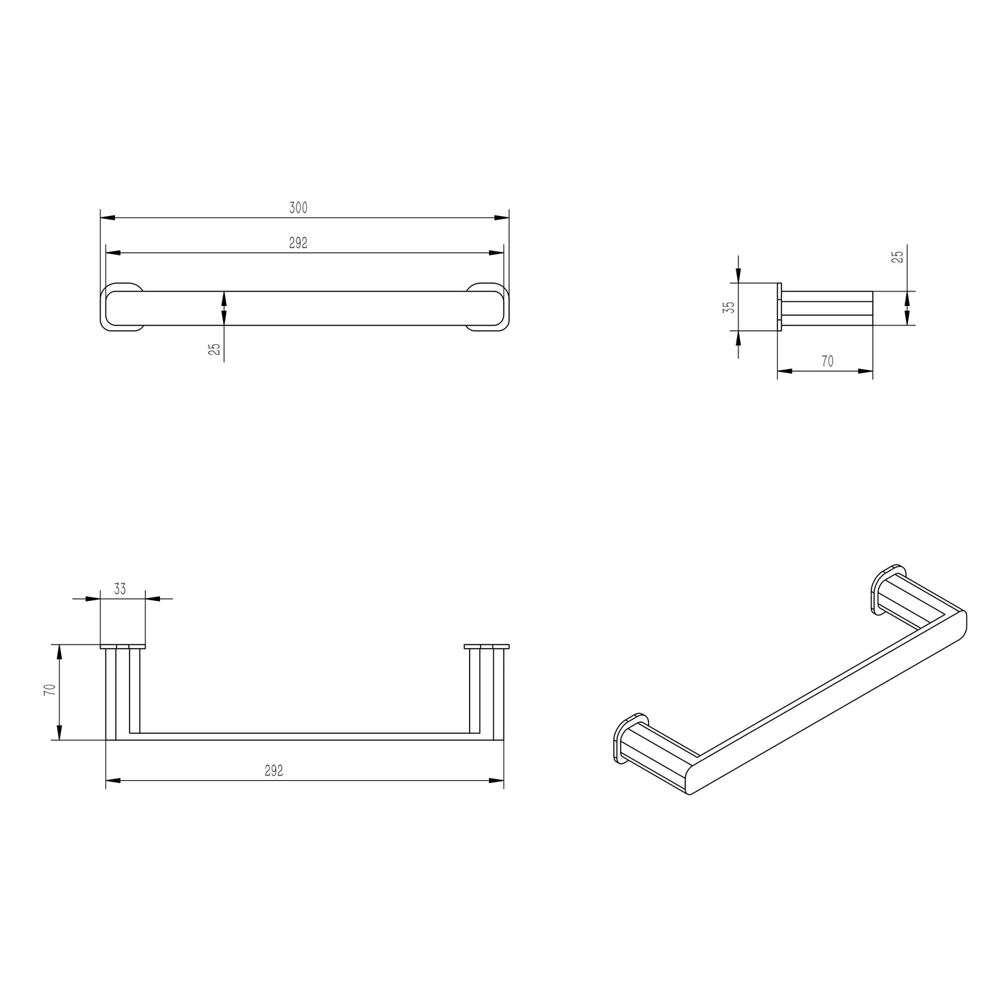 Oskar Argent Gold Towel Bar