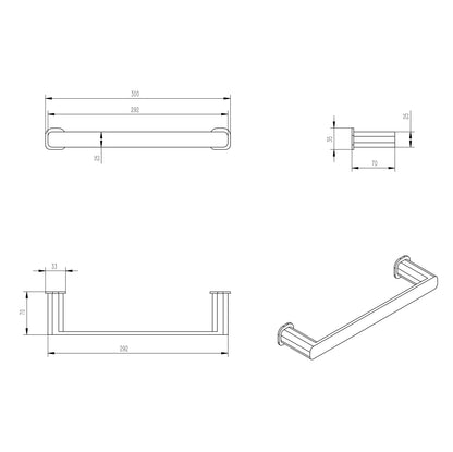 Oskar Brushed Nickel Towel Bar