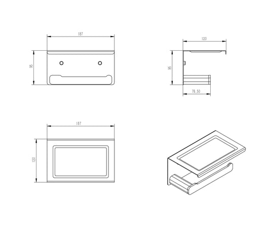Oskar Chrome Paper Holder