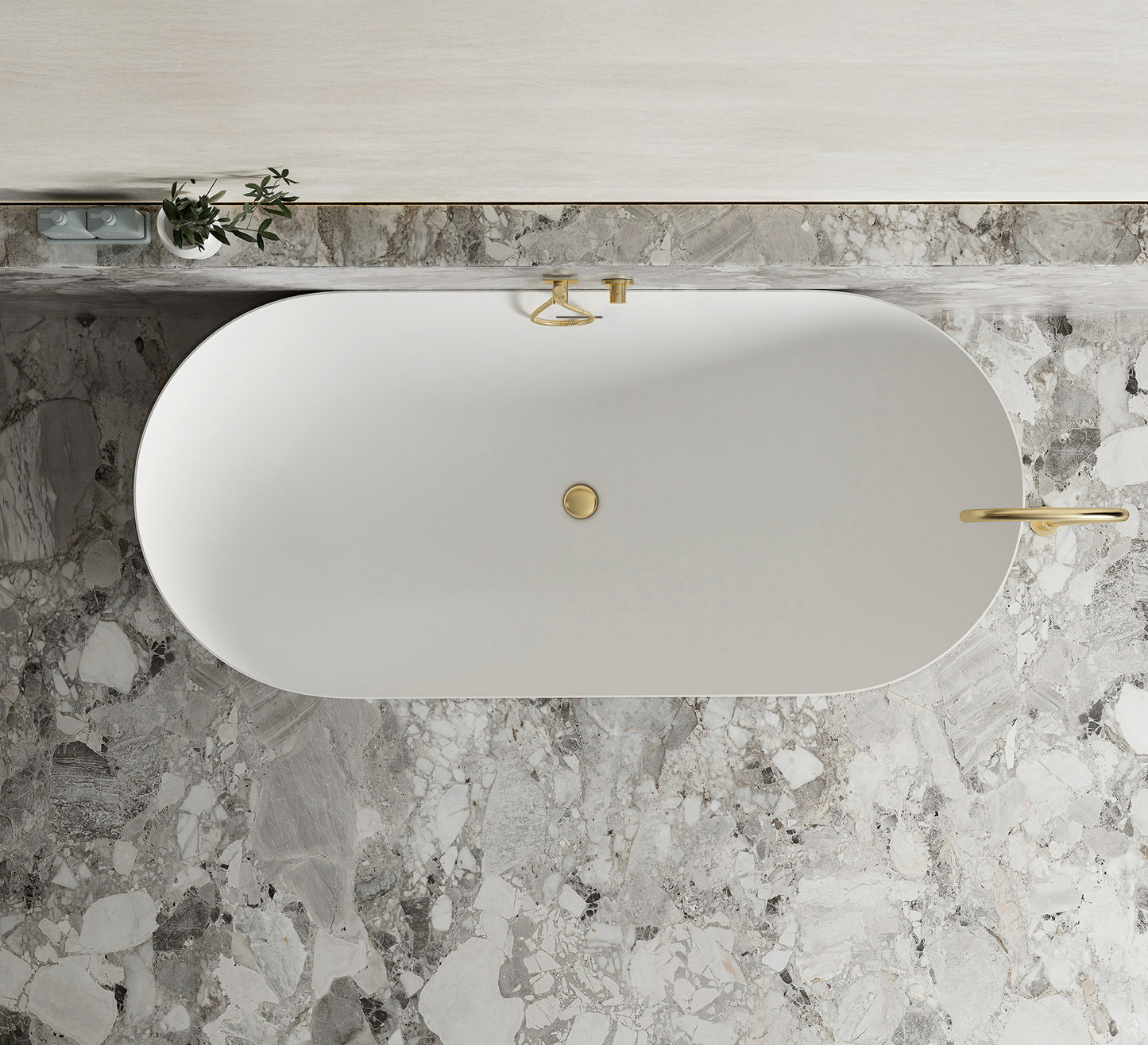 Attica Bondi 1500x800x580 Matte White Freestanding Bath with Overflow.