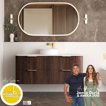 Havana 1200mm Sable Walnut Fluted Fluted Cabinet