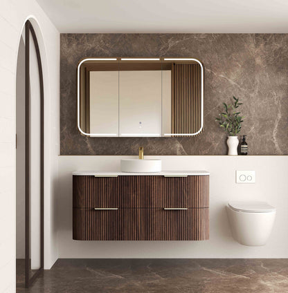 Havana 1200mm Sable Walnut Fluted Fluted Cabinet