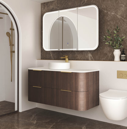 Havana 1200mm Sable Walnut Fluted Fluted Cabinet