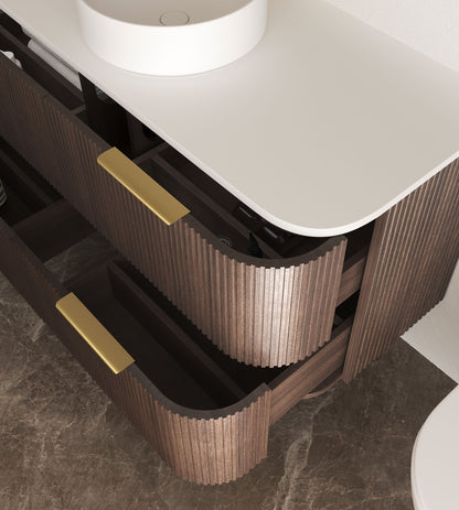 Havana 1200mm Sable Walnut Fluted Fluted Cabinet