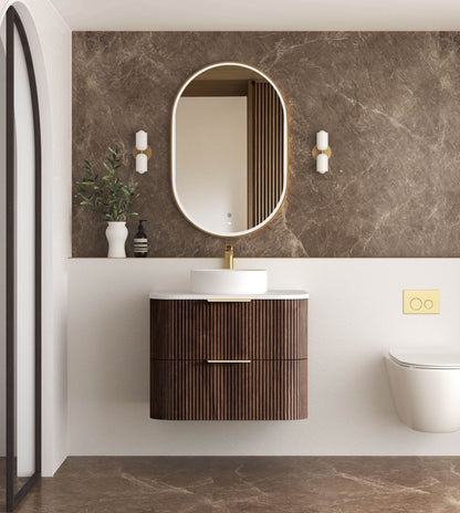 Havana 750mm Sable Walnut Fluted Cabinet
