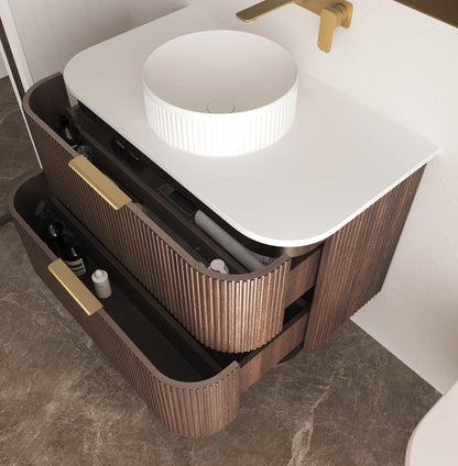 Havana 750mm Sable Walnut Fluted Cabinet