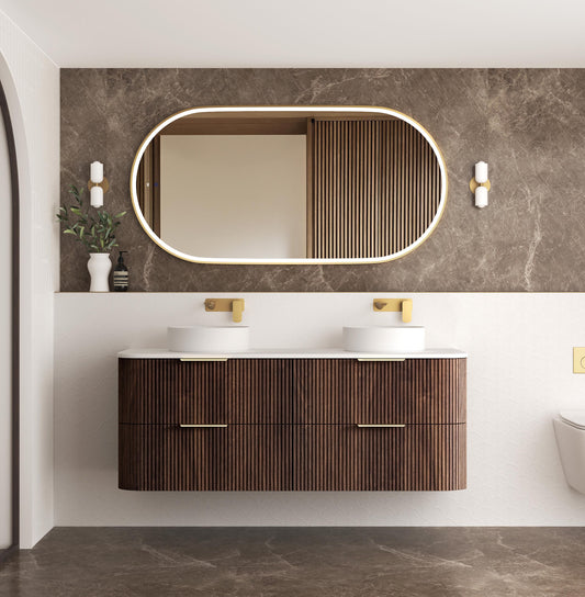 Havana 1500mm Sable Walnut Fluted Fluted Cabinet