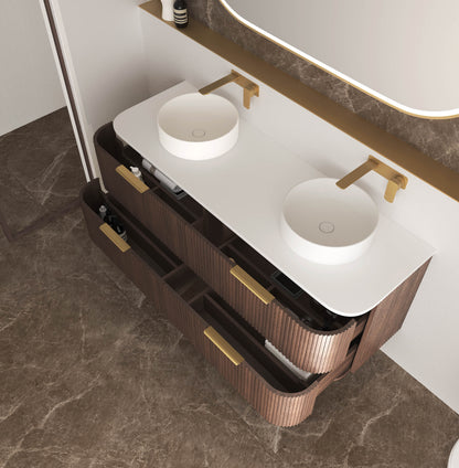 Havana 1500mm Sable Walnut Fluted Fluted Cabinet