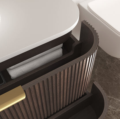 Havana 1500mm Sable Walnut Fluted Fluted Cabinet