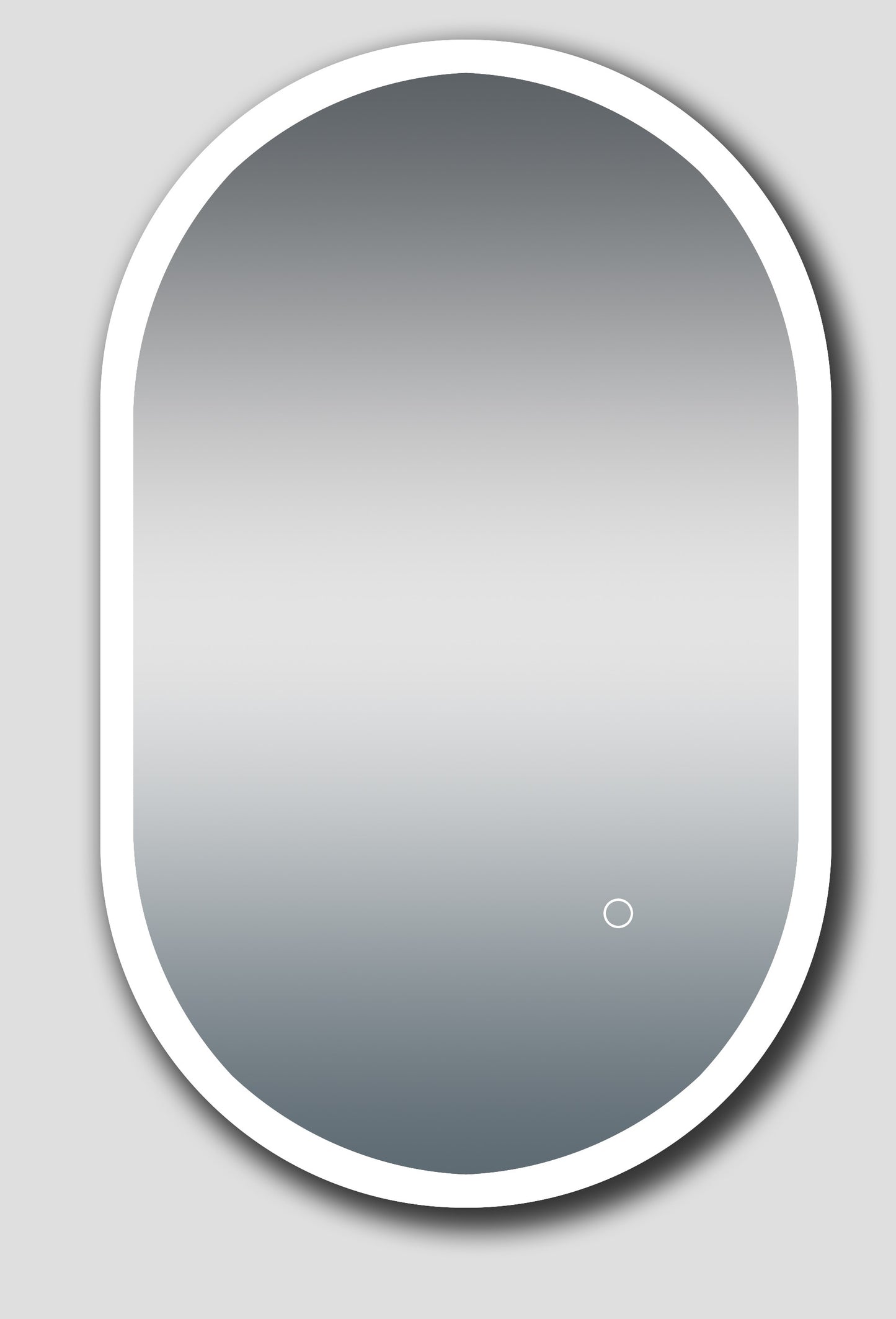 Oval Acrylic LED Frameless Mirror - 450x750mm