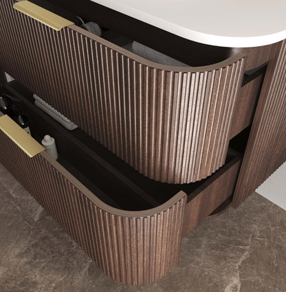 Havana 1800mm Sable Walnut Fluted Cabinet