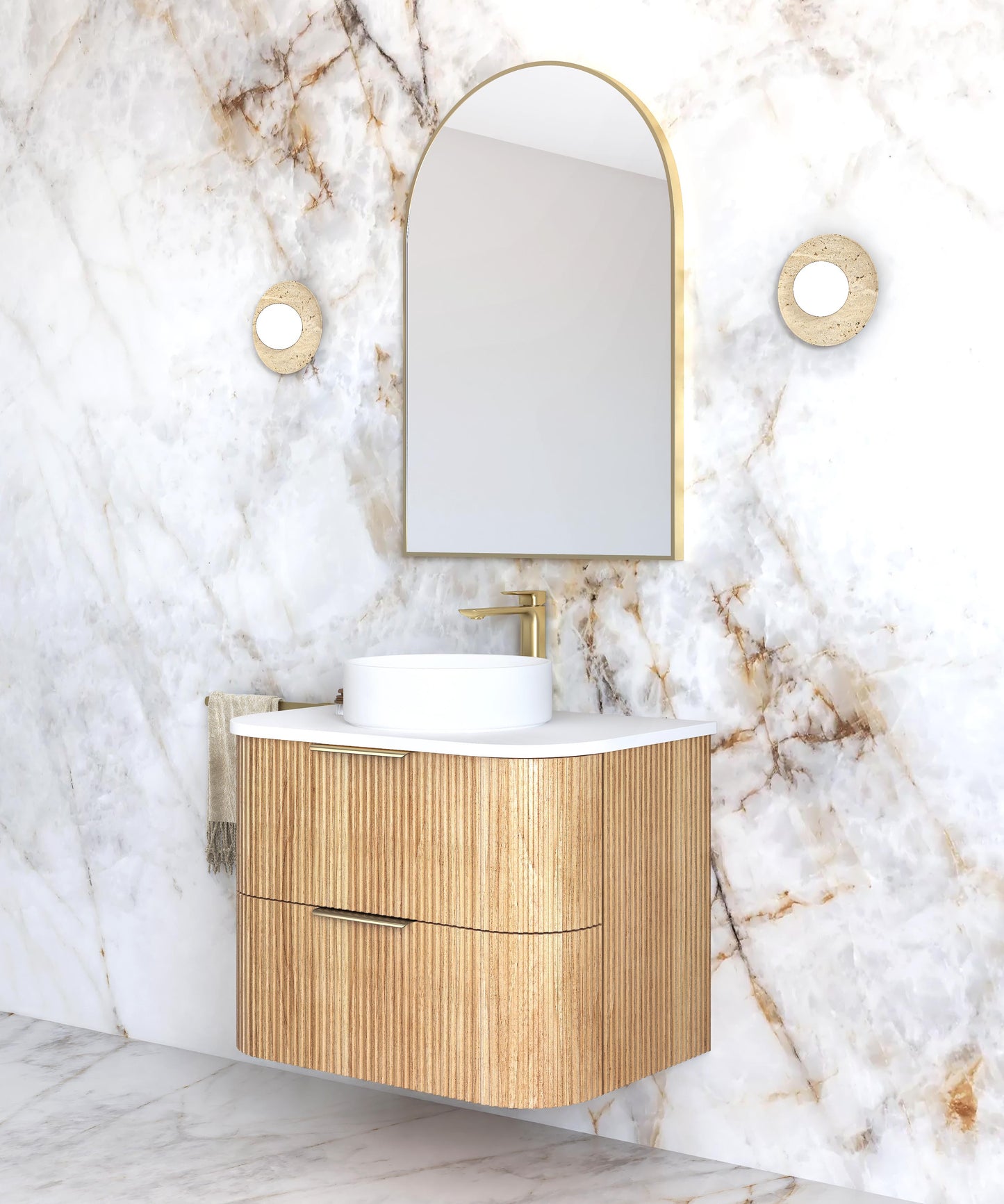 Havana 750mm Woodland Oak Fluted  Cabinet