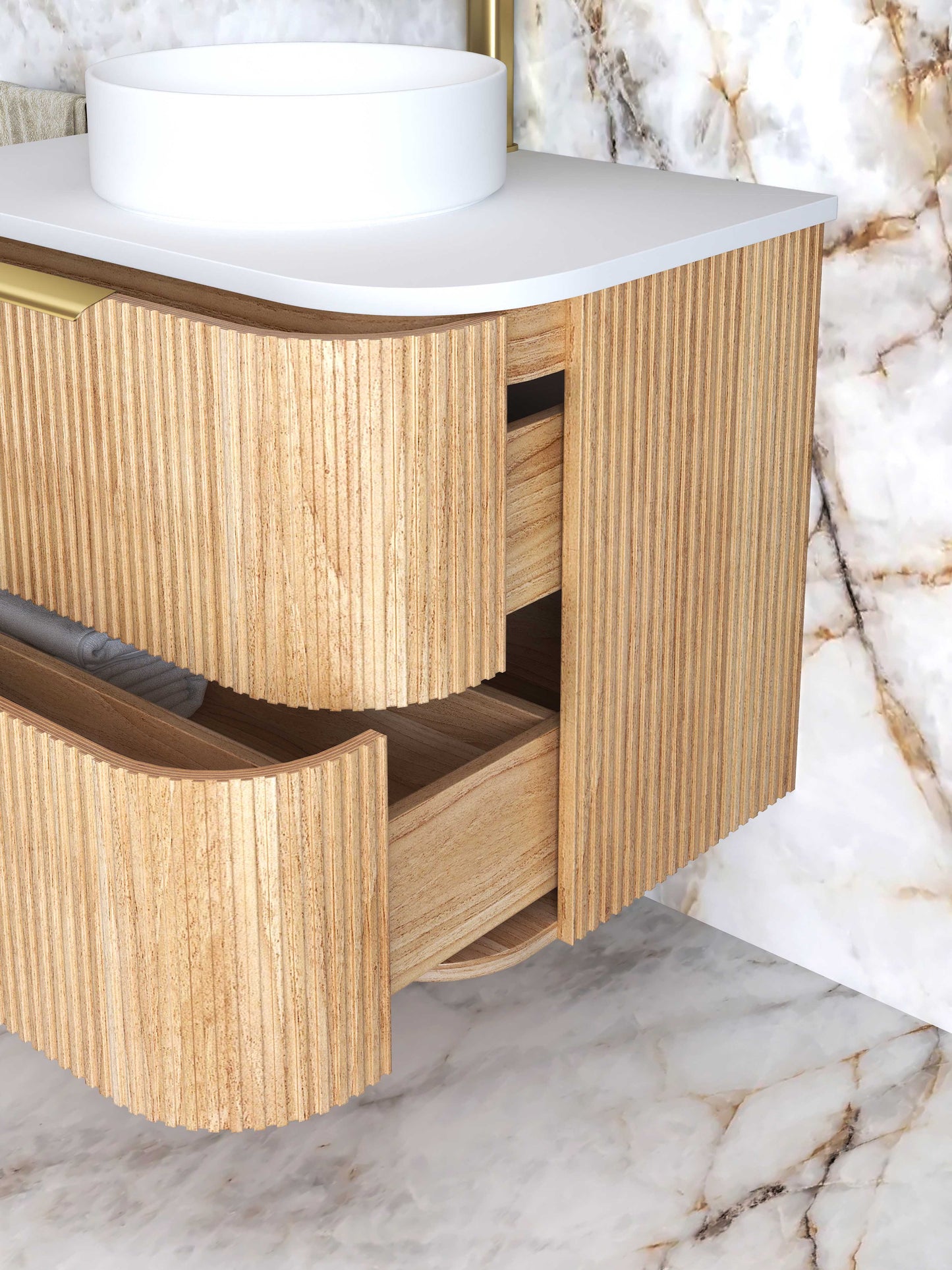 Havana 750mm Woodland Oak Fluted  Cabinet