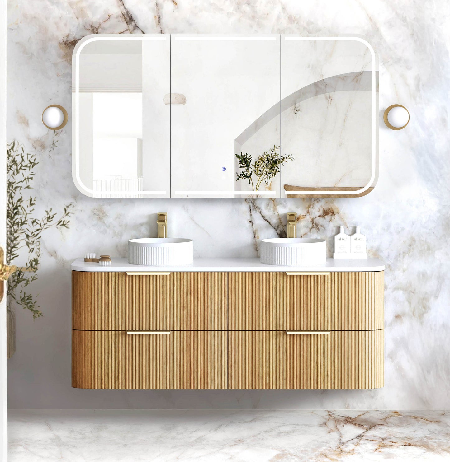 Havana 1500mm Woodland Oak Fluted  Cabinet