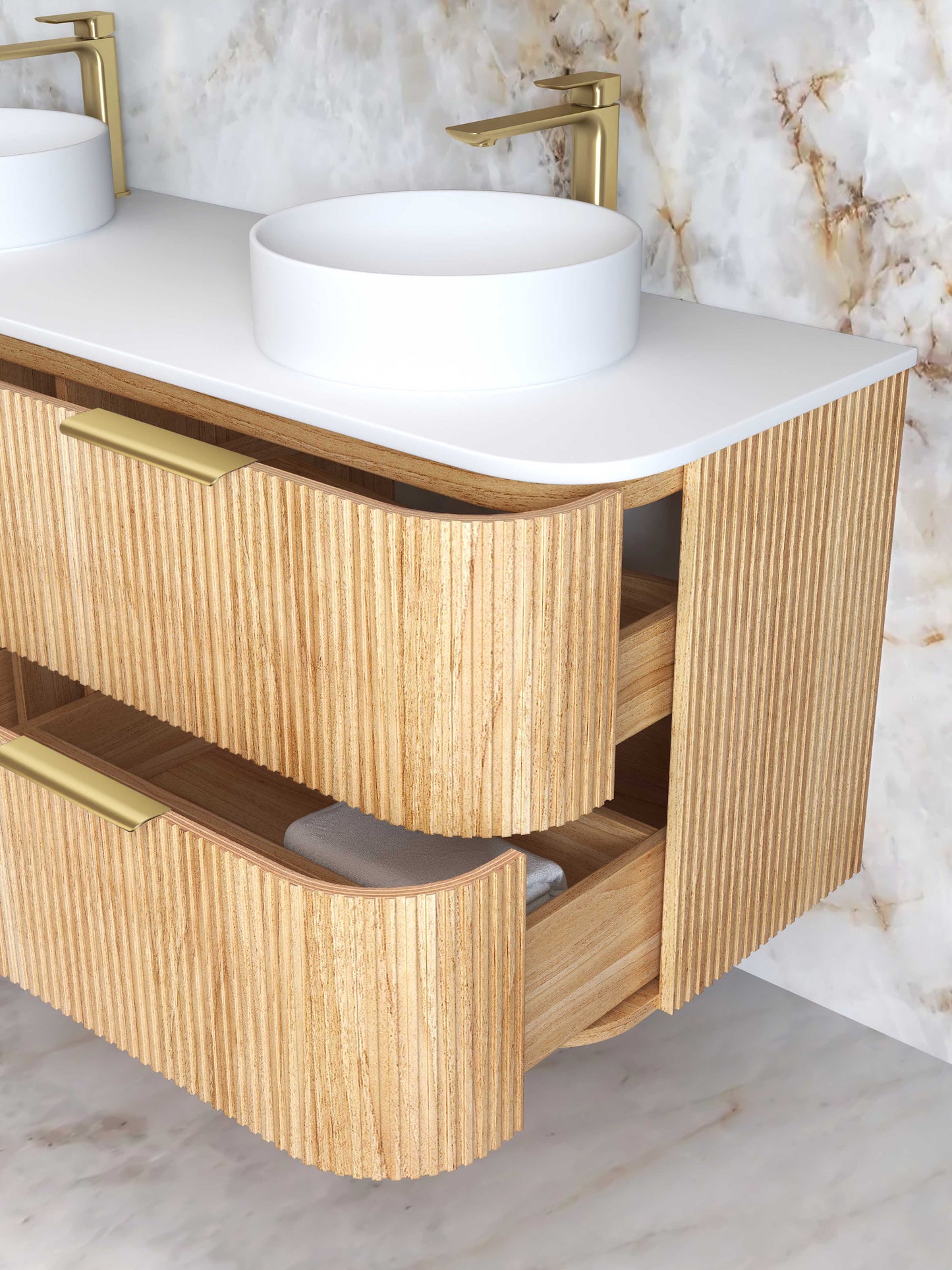 Havana 1500mm Woodland Oak Fluted  Cabinet