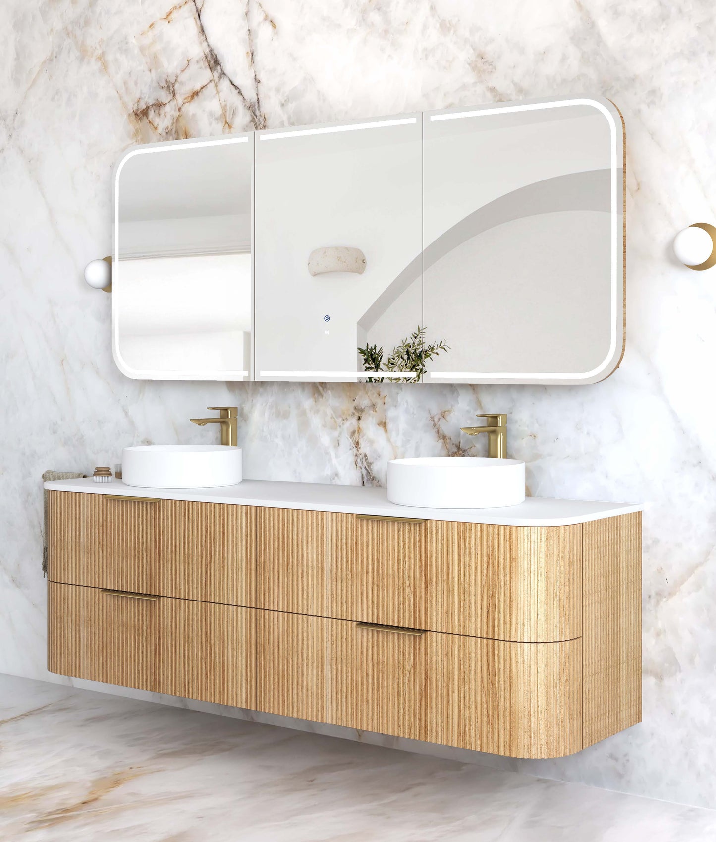 Havana 1800mm Woodland Oak Fluted  Cabinet