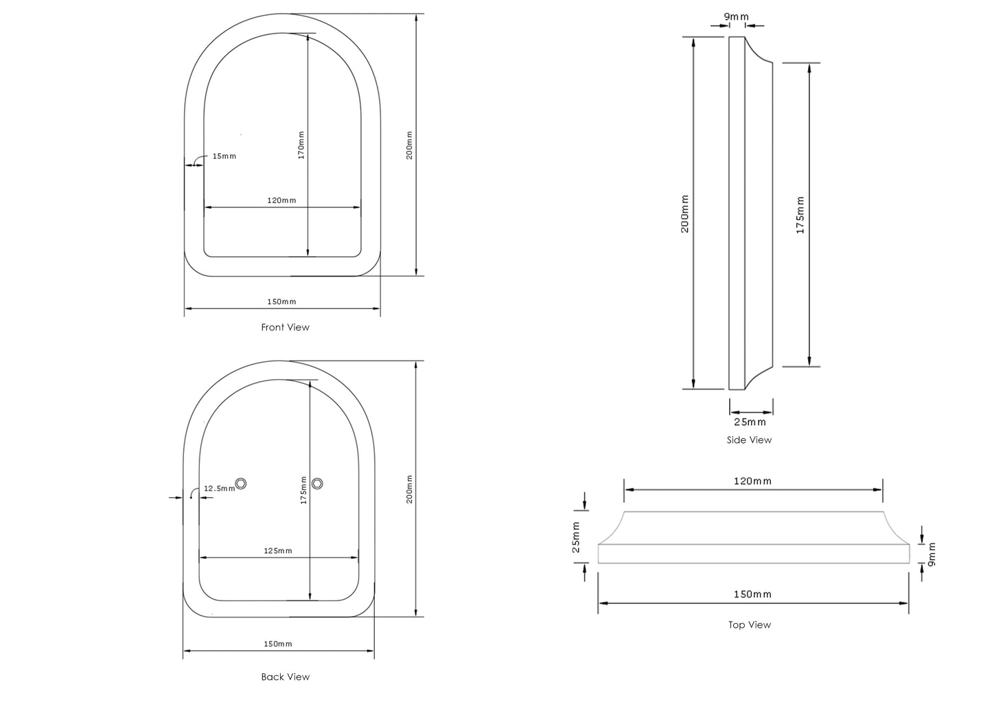 Laguna Mark II Black Oak Handle Archie Frame & Stone Insert