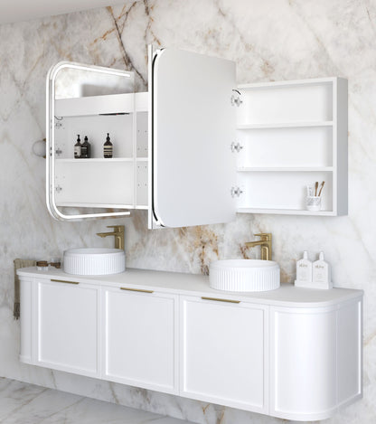 LED Newport 1800x750 White Shaving Cabinet - Premium Edition