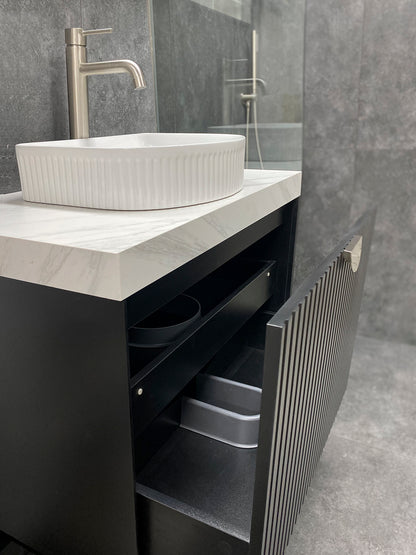 Marlo 750mm Matte Black Wall Hung Cabinet Only