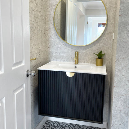 Marlo 750mm Matte Black Wall Hung Cabinet Only