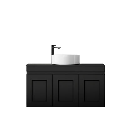 Hampton Mark II 900mm Satin Black Wall Hung Cabinet Only