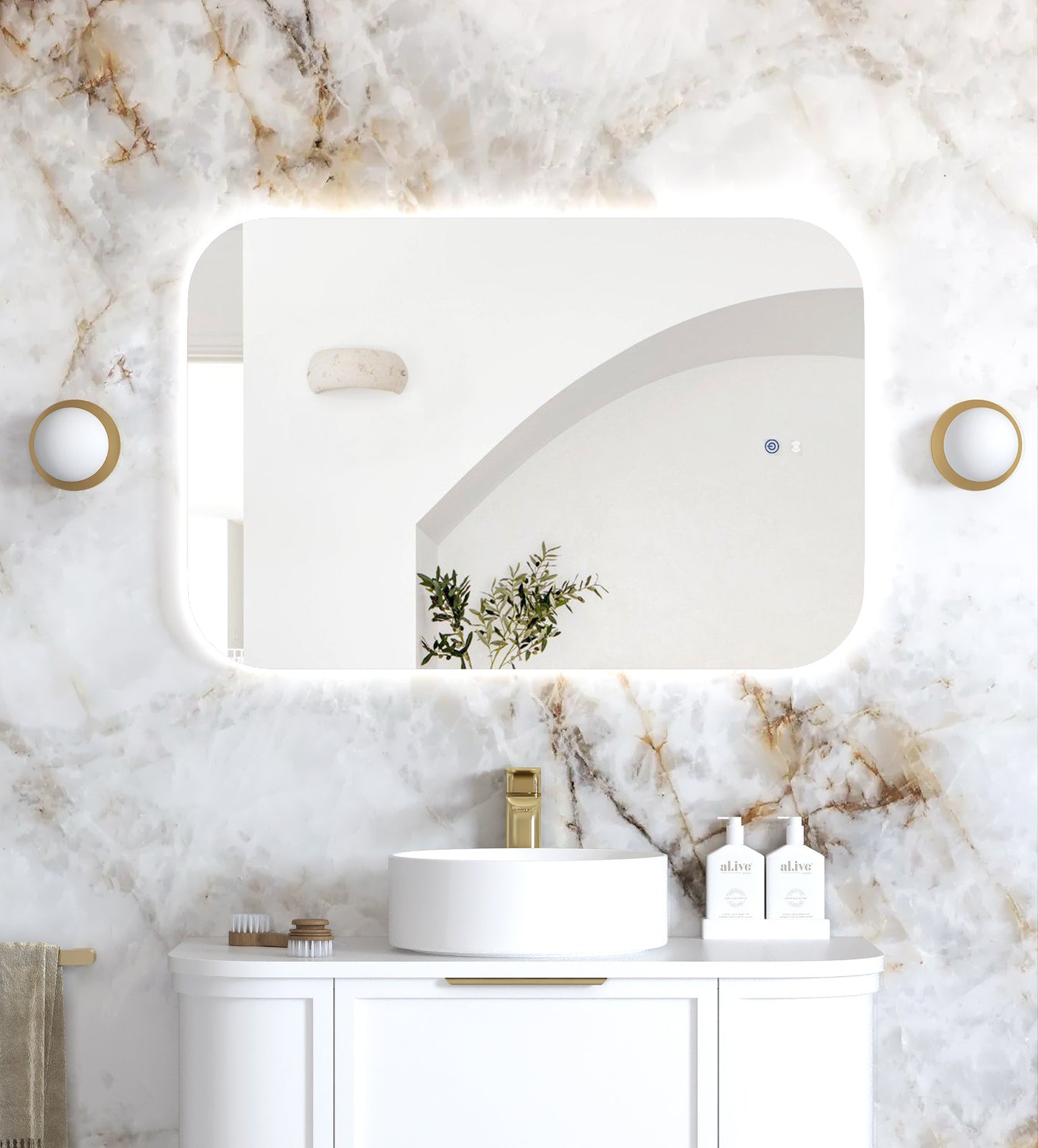 LED Newport 900x600 Frameless Tuffi Mirror Back Lit
