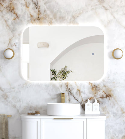 LED Newport 900x600 Frameless Tuffi Mirror Back Lit