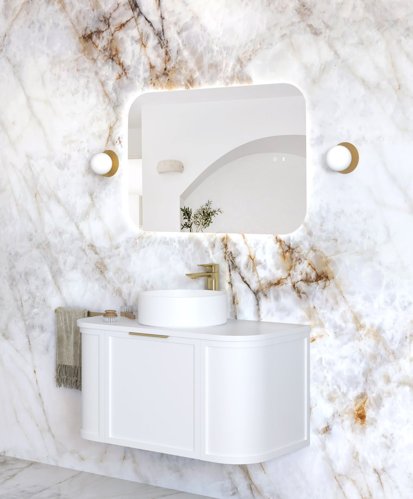 LED Newport 900x600 Frameless Tuffi Mirror Back Lit