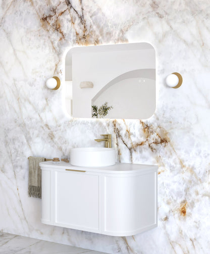 LED Newport 900x600 Frameless Tuffi Mirror Back Lit