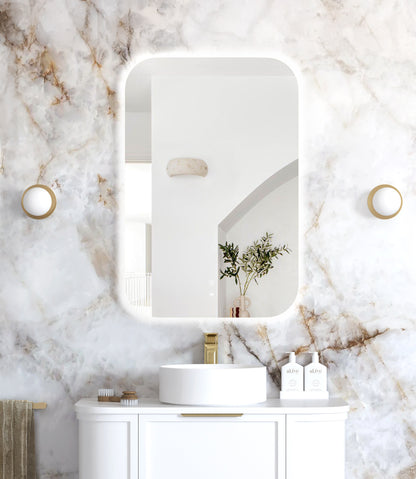 LED Newport 900x600 Frameless Tuffi Mirror Back Lit