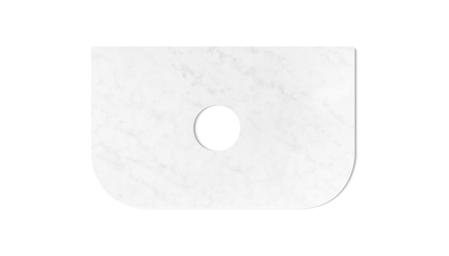 Havana 750x500x20 Solid Surface Cloudy Carrara Top