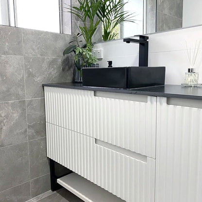 Noosa 1200mm Satin White Wall Hung Vanity with Ceramic Top