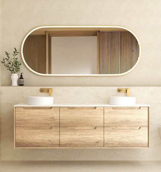 Byron 1800mm Natural Oak Wall Hung Cabinet Only