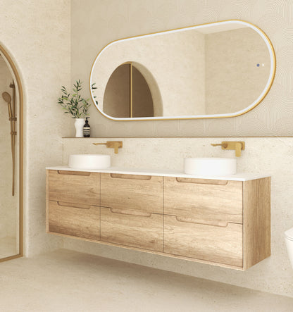 Byron 1800mm Natural Oak Wall Hung Cabinet Only